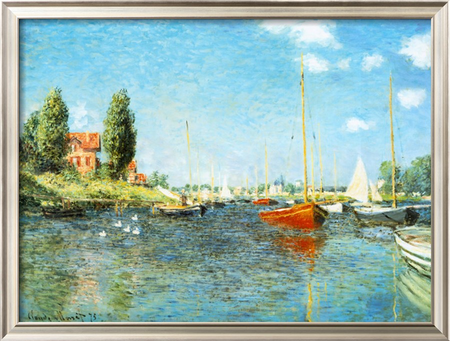 Red Boats At Argenteuil, C.1875-Claude Monet Painting